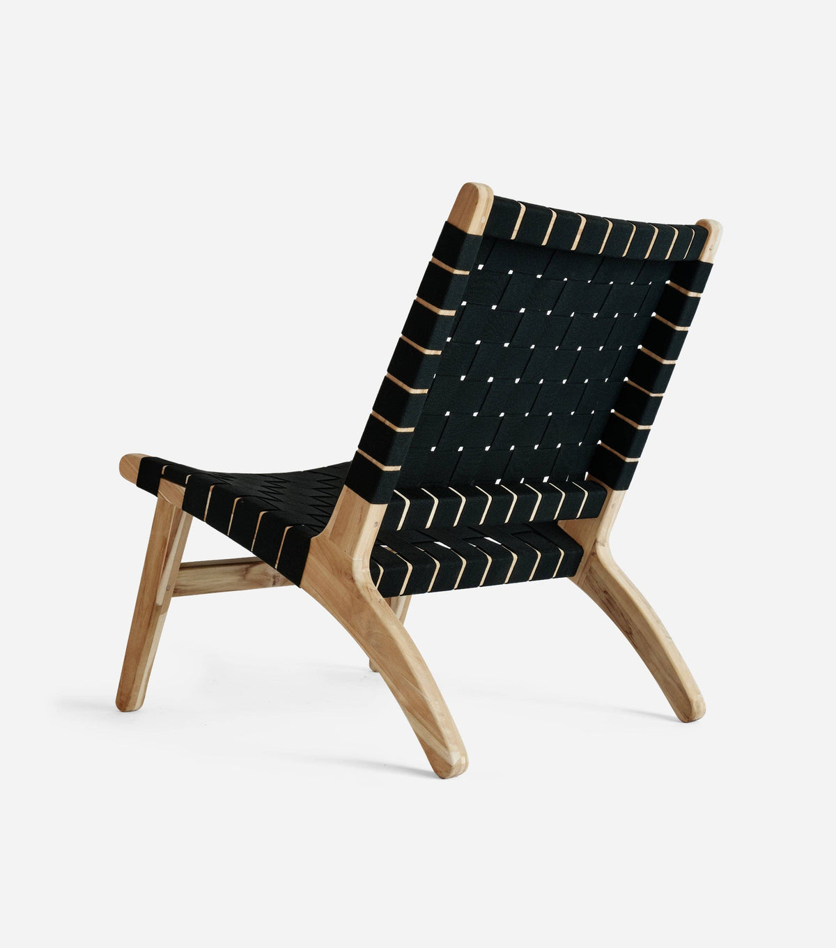 Unfinished Teak / 2" Black Straps